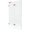 Mexen Lunar L bathtub screen 2-wing left 100 x 150 cm, transparent, brushed copper - 897L-100-100-65-00-L