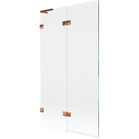 Mexen Lunar L 2-panel left shower screen 100 x 150 cm, transparent, rose gold - 897L-100-100-60-00-L