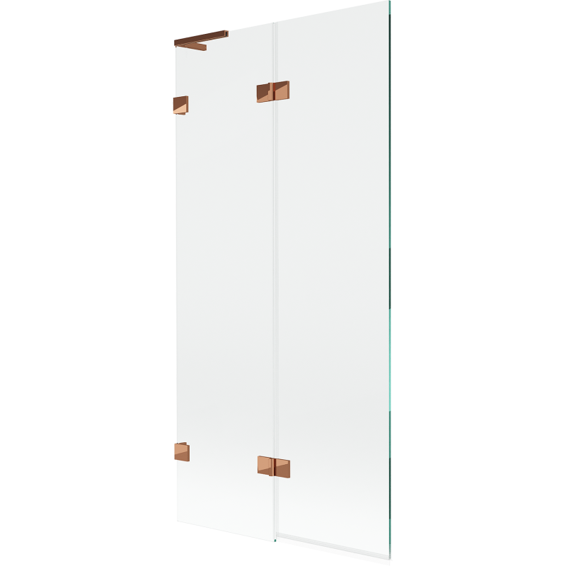 Mexen Lunar L bath screen 2-panel left 90 x 150 cm, transparent, pink gold - 897L-090-100-60-00-L