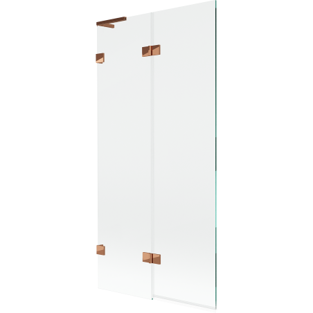 Mexen Lunar L bath screen 2-panel left 90 x 150 cm, transparent, pink gold - 897L-090-100-60-00-L