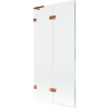 Mexen Lunar L 2-wing left bath screen 90 x 150 cm, transparent, pink gold - 897L-090-100-60-00-L