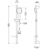 Mexen DF33 sliding shower set, Black - 785334582-70
