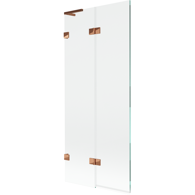 Mexen Lunar L Bathtub Screen 2-Panel Left 80 x 150 cm, Transparent, Rose Gold - 897L-080-100-60-00-L