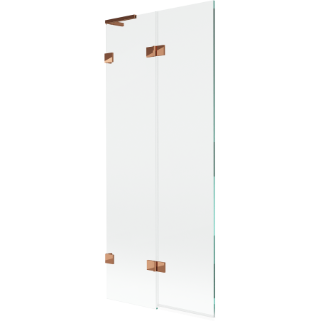 Mexen Lunar L Bathtub Screen 2-Panel Left 80 x 150 cm, Transparent, Rose Gold - 897L-080-100-60-00-L