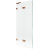 Mexen Lunar L Bathtub Screen 2-Panel Left 80 x 150 cm, Transparent, Rose Gold - 897L-080-100-60-00-L