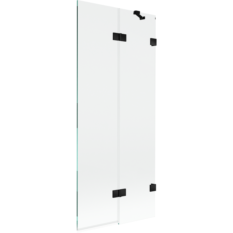 Mexen Lunar 2-winged right shower screen 80 x 150 cm, transparent, black - 897-080-100-70-00-P
