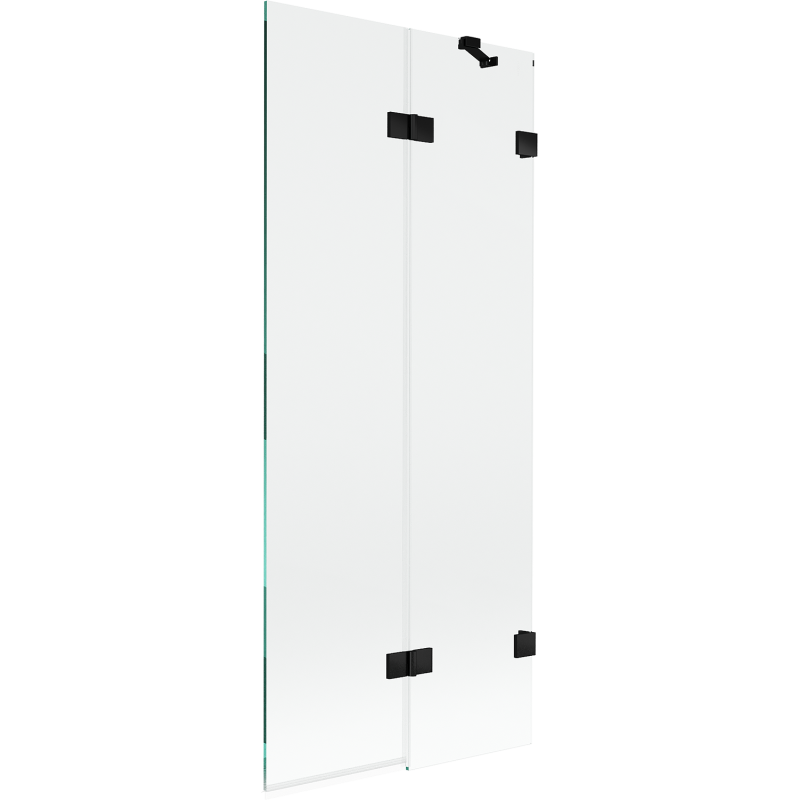 Mexen Lunar shower screen 2-wing right 80 x 150 cm, transparent, black - 897-080-100-70-00-P