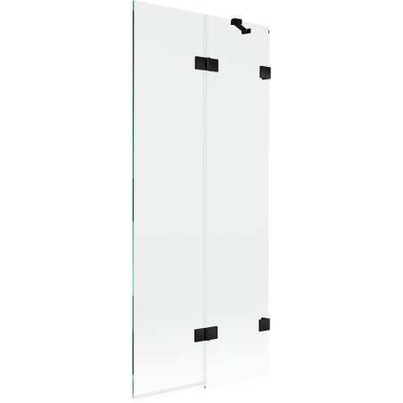 Mexen Lunar 2-winged right shower screen 80 x 150 cm, transparent, black - 897-080-100-70-00-P