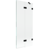 Mexen Lunar 2-winged right shower screen 80 x 150 cm, transparent, black - 897-080-100-70-00-P
