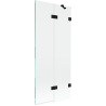 Mexen Lunar shower screen 2-wing right 80 x 150 cm, transparent, black - 897-080-100-70-00-P