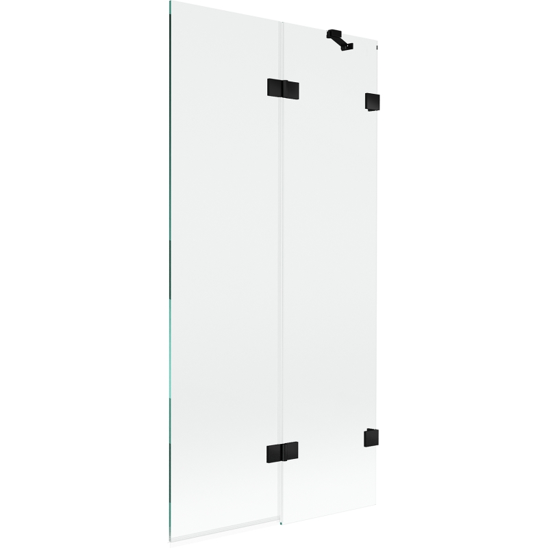 Mexen Lunar Shower Screen 2-Panel Right 90 x 150 cm, Transparent, Black - 897-090-100-70-00-P