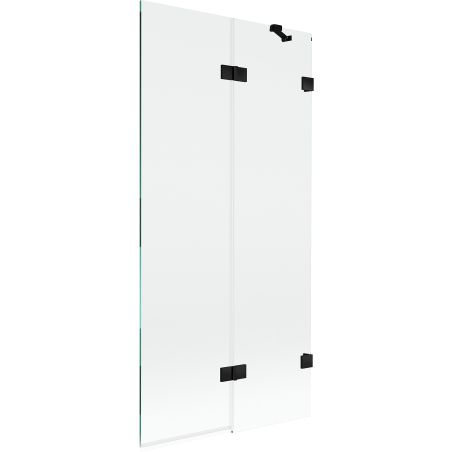 Mexen Lunar Shower Screen 2-Panel Right 90 x 150 cm, Transparent, Black - 897-090-100-70-00-P