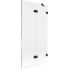 Mexen Lunar 2-winged right bath screen 90 x 150 cm, transparent, black - 897-090-100-70-00-P