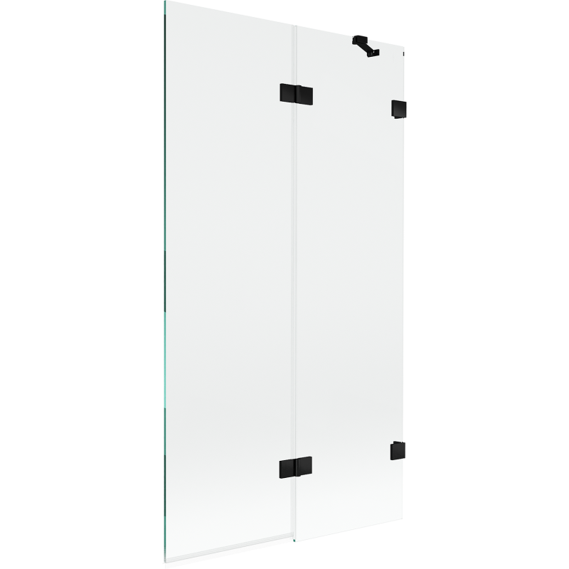Mexen Lunar 2-Panel Right Shower Screen 100 x 150 cm, Transparent, Black - 897-100-100-70-00-P