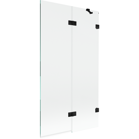 Mexen Lunar 2-Panel Right Shower Screen 100 x 150 cm, Transparent, Black - 897-100-100-70-00-P