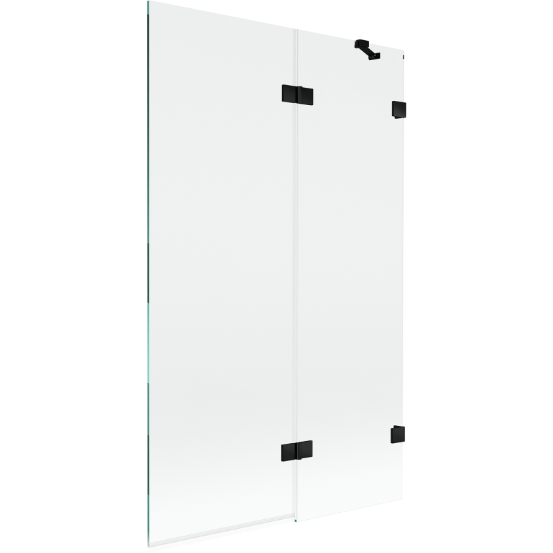 Mexen Lunar 2-panel right-hand shower screen 110 x 150 cm, transparent, black - 897-110-100-70-00-P