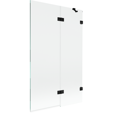 Mexen Lunar 2-panel right-hand shower screen 110 x 150 cm, transparent, black - 897-110-100-70-00-P