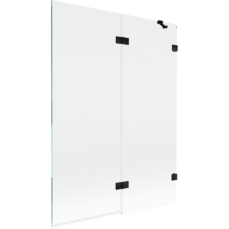 Mexen Lunar 2-panel right shower screen 130 x 150 cm, transparent, black - 897-130-100-70-00-P