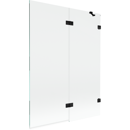 Mexen Lunar 2-panel right shower screen 130 x 150 cm, transparent, black - 897-130-100-70-00-P