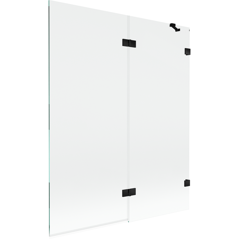 Mexen Lunar 2-panel Right-Hand Shower Screen 140 x 150 cm, Transparent, Black - 897-140-100-70-00-P