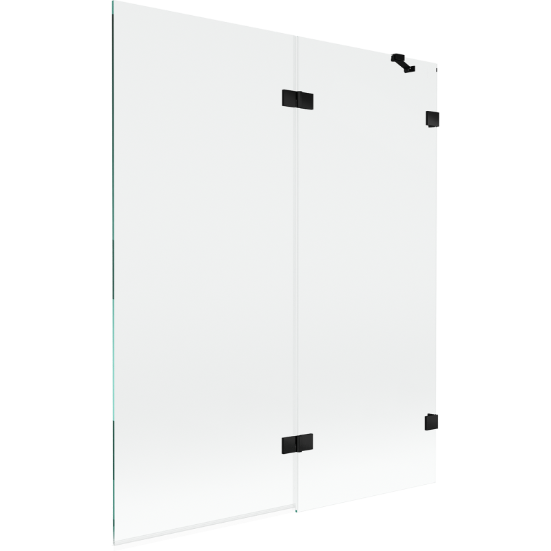 Mexen Lunar 2-wing shower screen right 140 x 150 cm, transparent, black - 897-140-100-70-00-P