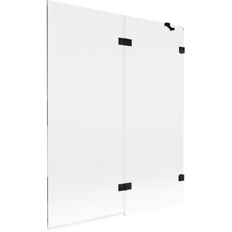 Mexen Lunar 2-panel Right-Hand Shower Screen 140 x 150 cm, Transparent, Black - 897-140-100-70-00-P