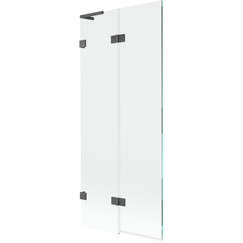 Mexen Lunar L bathtub screen 2-panel left 80 x 150 cm, transparent, brushed gun gray - 897L-080-100-66-00-L