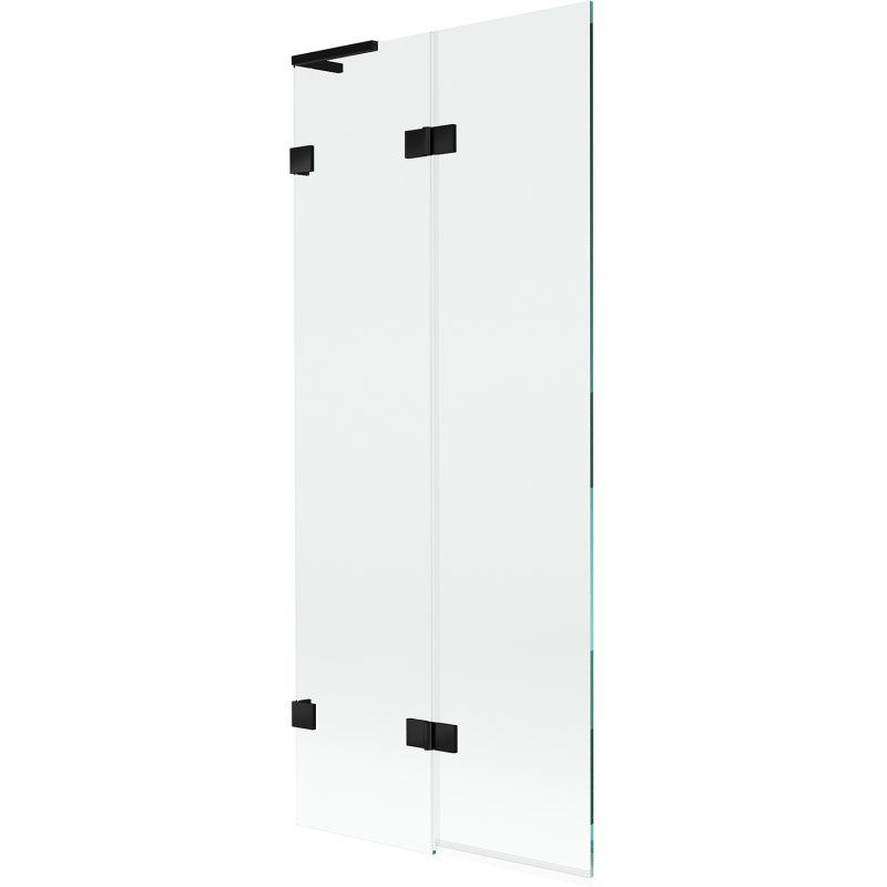 Mexen Lunar L 2-panel left bath screen 80 x 150 cm, transparent, black - 897L-080-100-70-00-L