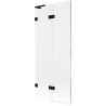 Mexen Lunar L bathtub screen 2-wing left 80 x 150 cm, transparent, black - 897L-080-100-70-00-L