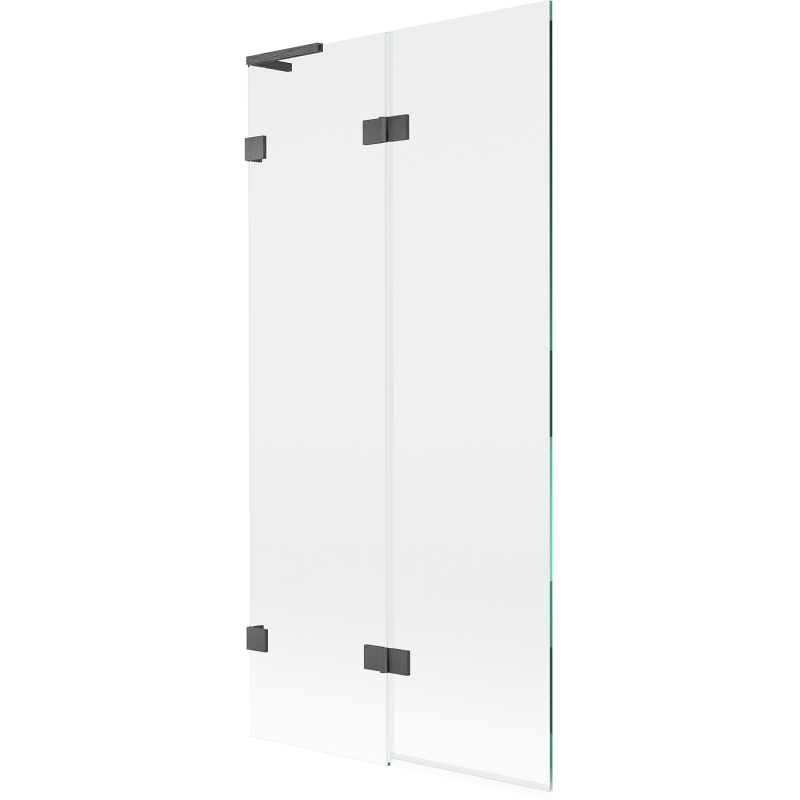 Mexen Lunar L Bath Screen 2-Panel Left 90 x 150 cm, Transparent, Brushed Gun Gray - 897L-090-100-66-00-L
