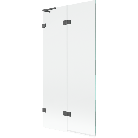 Mexen Lunar L Bath Screen 2-Panel Left 90 x 150 cm, Transparent, Brushed Gun Gray - 897L-090-100-66-00-L