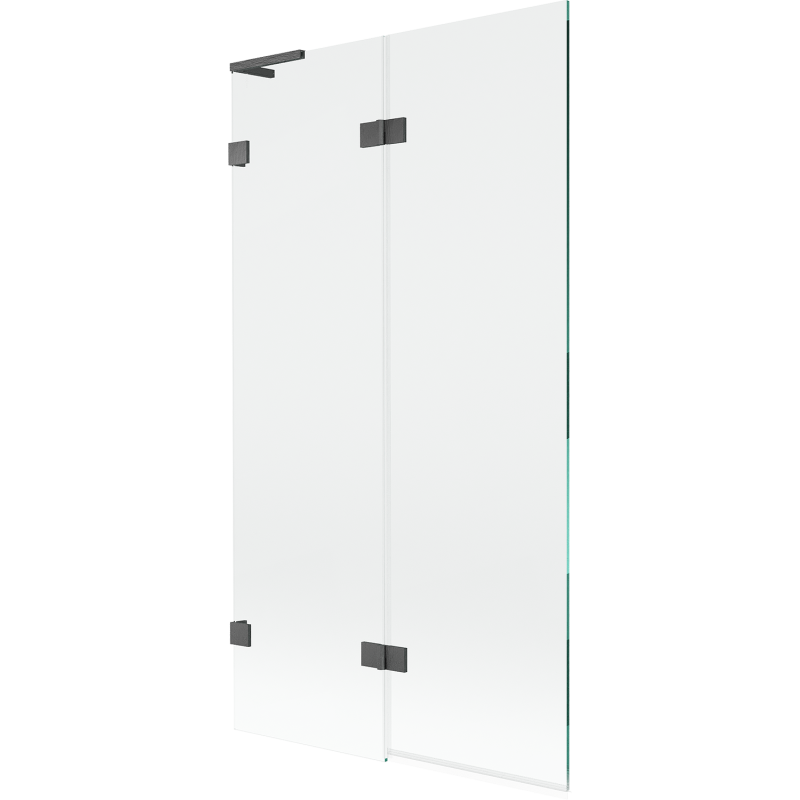 Mexen Lunar L bath screen 2-panel left 100 x 150 cm, transparent, brushed gun gray - 897L-100-100-66-00-L