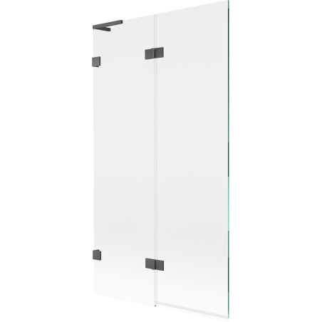 Mexen Lunar L bath screen 2-panel left 100 x 150 cm, transparent, brushed gun gray - 897L-100-100-66-00-L