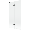 Mexen Lunar L bath screen 2-panel left 100 x 150 cm, transparent, brushed gun gray - 897L-100-100-66-00-L
