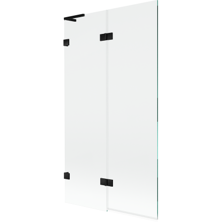 Mexen Lunar L bath screen 2-wing left 100 x 150 cm, transparent, black - 897L-100-100-70-00-L
