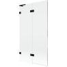 Mexen Lunar L bathtub screen 2-wing left 100 x 150 cm, transparent, black - 897L-100-100-70-00-L