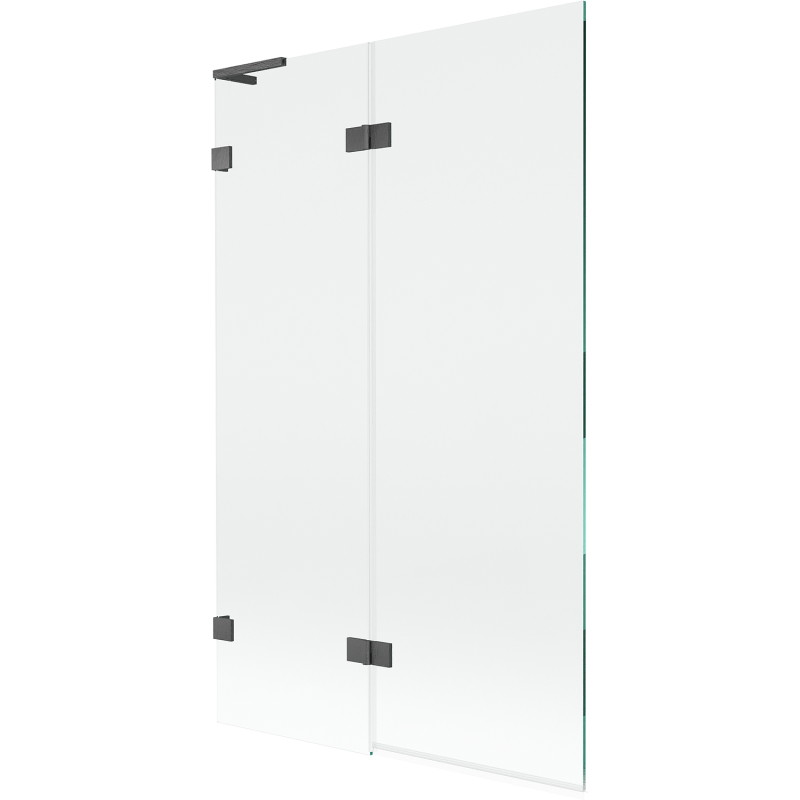 Mexen Lunar L 2-winged Left Bathtub Screen 110 x 150 cm, Transparent, Gun Gray Brushed - 897L-110-100-66-00-L