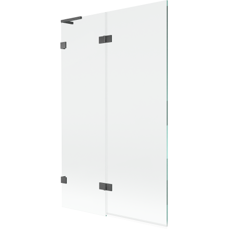 Mexen Lunar L 2-winged Left Bathtub Screen 110 x 150 cm, Transparent, Gun Gray Brushed - 897L-110-100-66-00-L