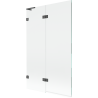 Mexen Lunar L 2-winged Left Bathtub Screen 110 x 150 cm, Transparent, Gun Gray Brushed - 897L-110-100-66-00-L