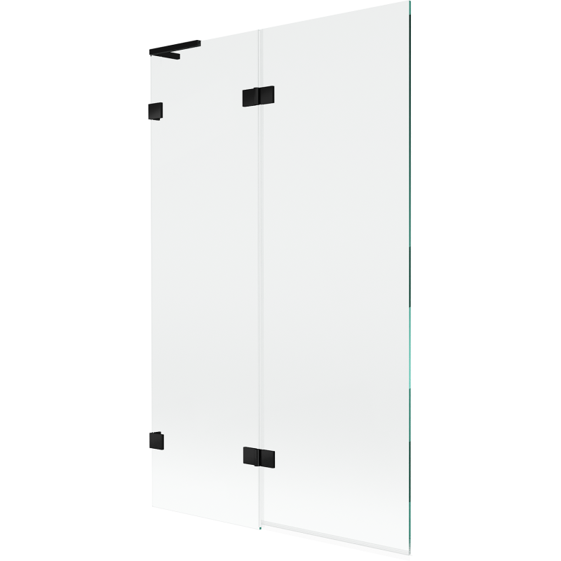 Mexen Lunar L 2-Panel Left Bath Screen 110 x 150 cm, Transparent, Black - 897L-110-100-70-00-L