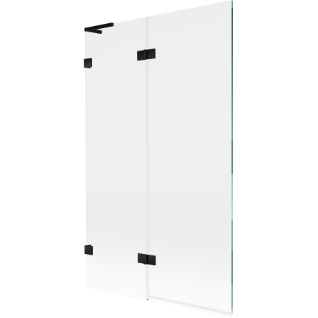 Mexen Lunar L 2-Panel Left Bath Screen 110 x 150 cm, Transparent, Black - 897L-110-100-70-00-L