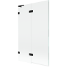 Mexen Lunar L 2-Panel Left Bath Screen 110 x 150 cm, Transparent, Black - 897L-110-100-70-00-L