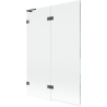 Mexen Lunar L 2-panel left bath screen 120 x 150 cm, transparent, brushed gun gray - 897L-120-100-66-00-L