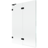 Mexen Lunar L bathtub screen 2-wing left 120 x 150 cm, transparent, black - 897L-120-100-70-00-L