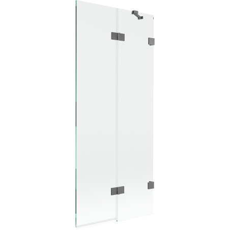 Mexen Lunar 2-Panel Bath Screen Right 80 x 150 cm, Transparent, Gun Metal - 897-080-100-95-00-P