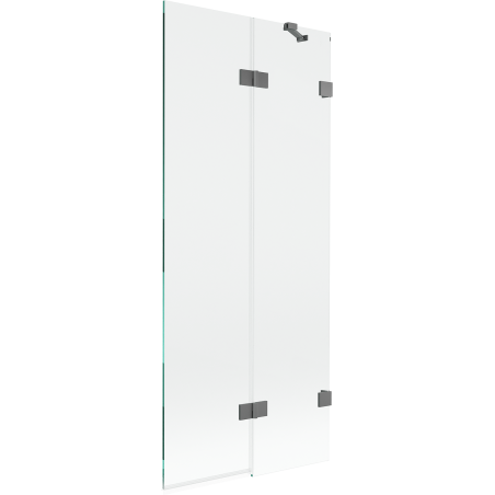 Mexen Lunar 2-wing Shower Screen Right 80 x 150 cm, Transparent, Gun Metal - 897-080-100-95-00-P