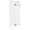Mexen Lunar 2-Panel Bath Screen Right 80 x 150 cm, Transparent, Gun Metal - 897-080-100-95-00-P
