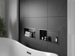 Mexen X-Wall-R recessed shelf with flange 45 x 20 cm, black - 1970452010