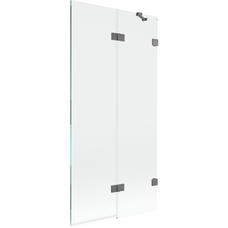 Mexen Lunar 2-wing Right Shower Screen 90 x 150 cm, Transparent, Gun Metal - 897-090-100-95-00-P