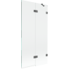 Mexen Lunar 2-wing Right Shower Screen 90 x 150 cm, Transparent, Gun Metal - 897-090-100-95-00-P